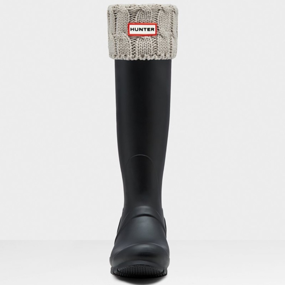 Cable Knit Gray Hunter Rain Boot Cuff Socks ☔️✨